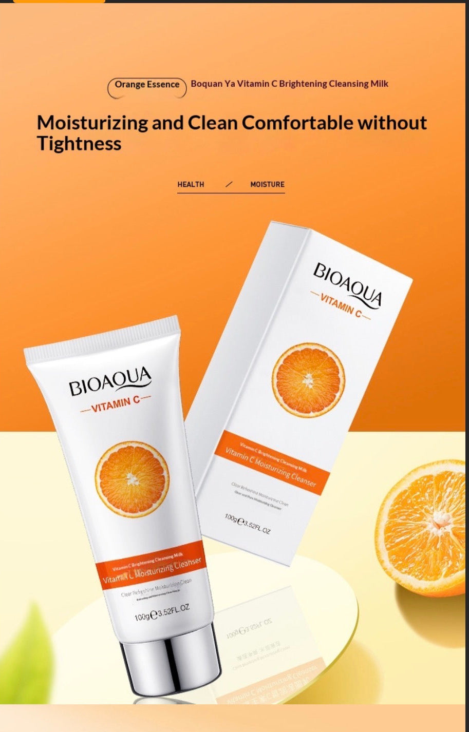 Lait Nettoyant Vitamine C - Nettoyant Visage Éclat